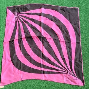 SCHIAPARELLI Pink & Black Silk Scarf